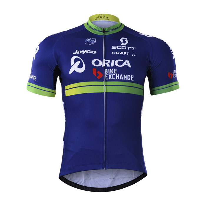 Maglia ORICA bike Exchange Manica Corta 2017 blu